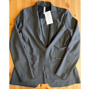Athleta Interstellar Blazer Womens Jacket Pockets Gray Size 14‎ NWT $198 0800